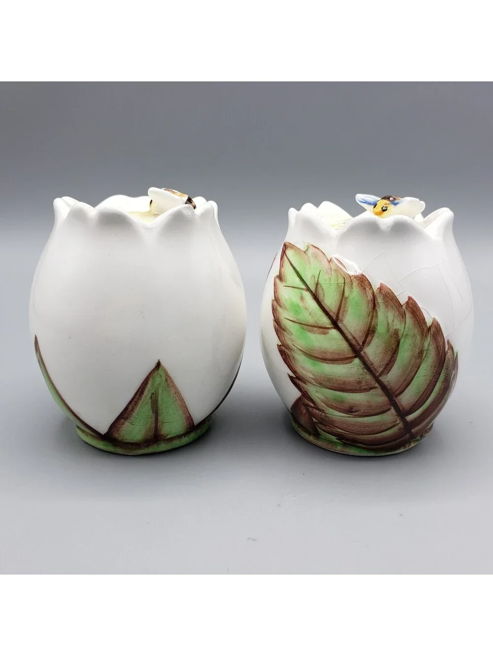 Vintage Lefton Bee Line Salt & Pepper Shaker Set Bumble Bee Ceramic #1288 Japan